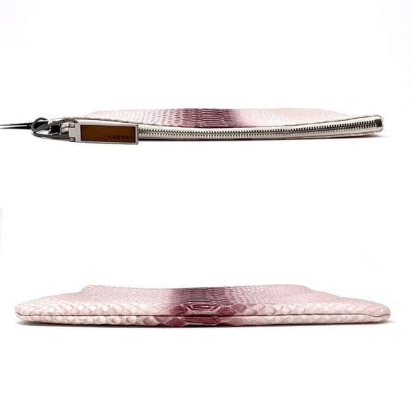 August Design Pink Clutch Banana Republic Leather Croc Alligator Bag New NWT - Picture 3 of 12